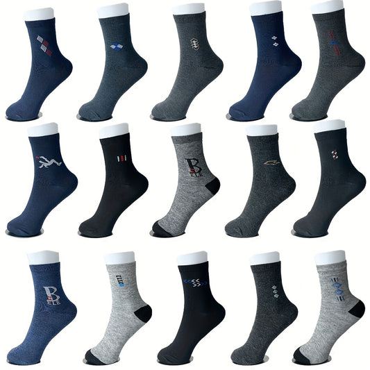10 Pairs Men's Mid Calf Sweat-absorbing Breathable Socks