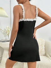 Lace Stitching Slip Nightdress V Neck Backless Sleep Dress Women's Sleepwear