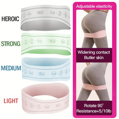 4 Pcs Hip Training Stretching Ring Silicone Elastic Yoga Resistance Belt