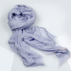 Green Gradient Wool Scarf Soft Warm Shawl Tassel Headwrap