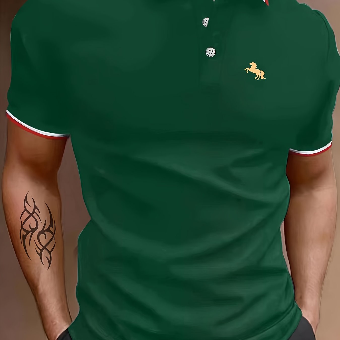 HORSE Print Men's Golf Short Sleeve Shirt