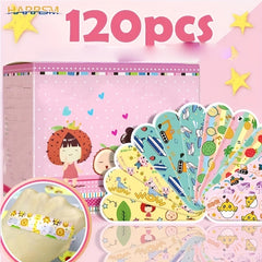 120pcs Cartoon Waterproof Bandages for Kids' First Aid