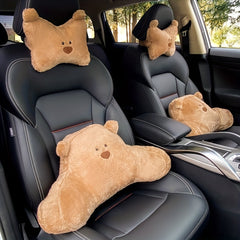 Cartoon Plush Pillow Car Headrest Neck Support