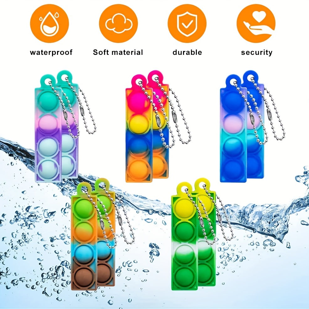 48 Pcs Mini Pop Keychain Fidget Toys Bulk for Toddlers