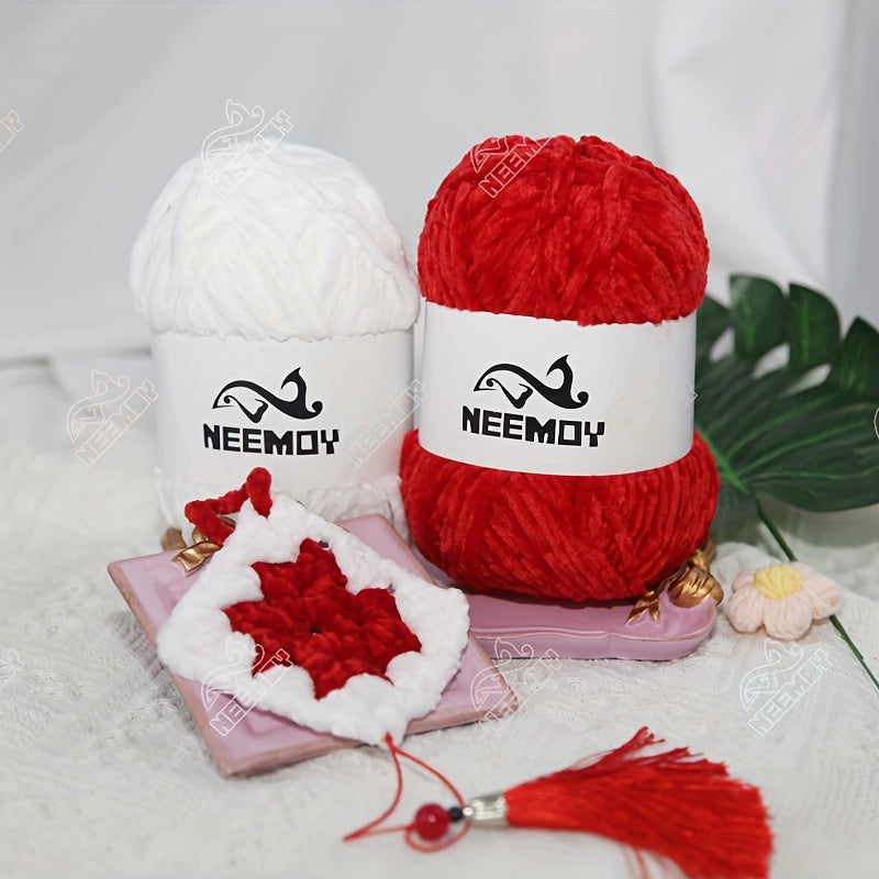 2pcs Chenille Wool Thread DIY Christmas Braided Material