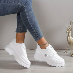 Women's Chunky Sneakers Low Top Platform Trainers Casual Round Toe