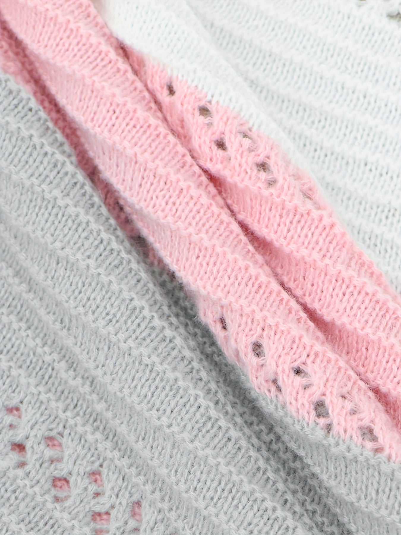 Colorblock Leopard Print Eyelet Embroidered Hooded Sweater