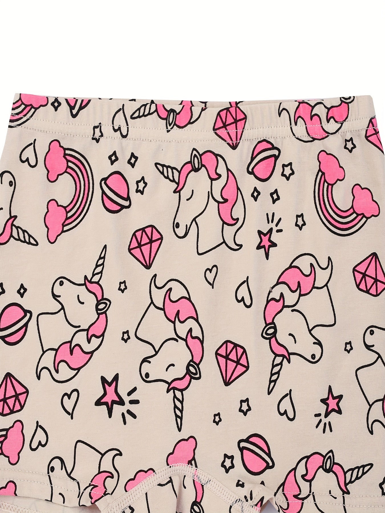 5 Pairs Girls Underwear Cartoon Pattern Boxer Briefs