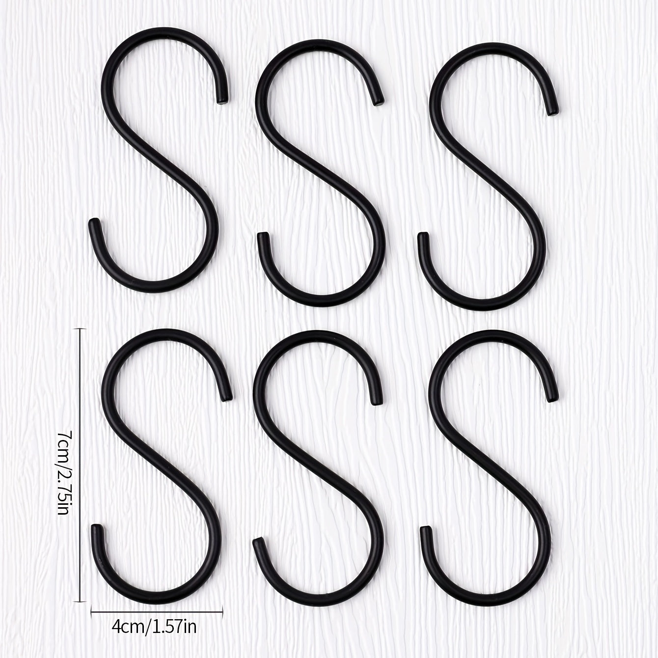 6Pcs S Hooks Heavy Duty Non Slip Metal Hanger Hooks