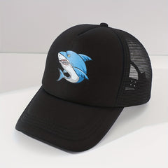 Shark Print Trucker Hat Mesh Breathable Baseball Cap
