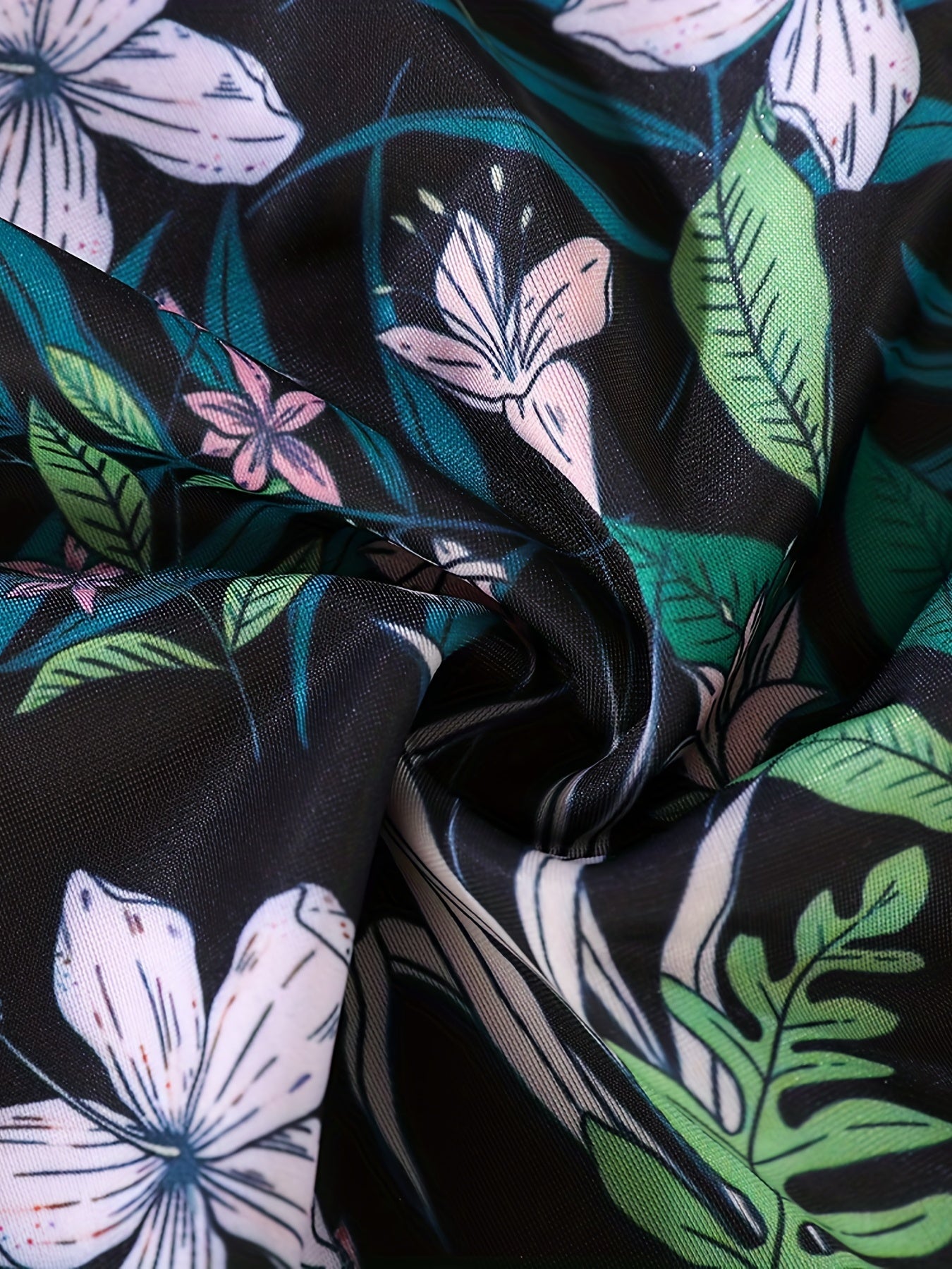 Men's Quick Dry Swim Trunks Floral Pattern High Stretch Comfortable