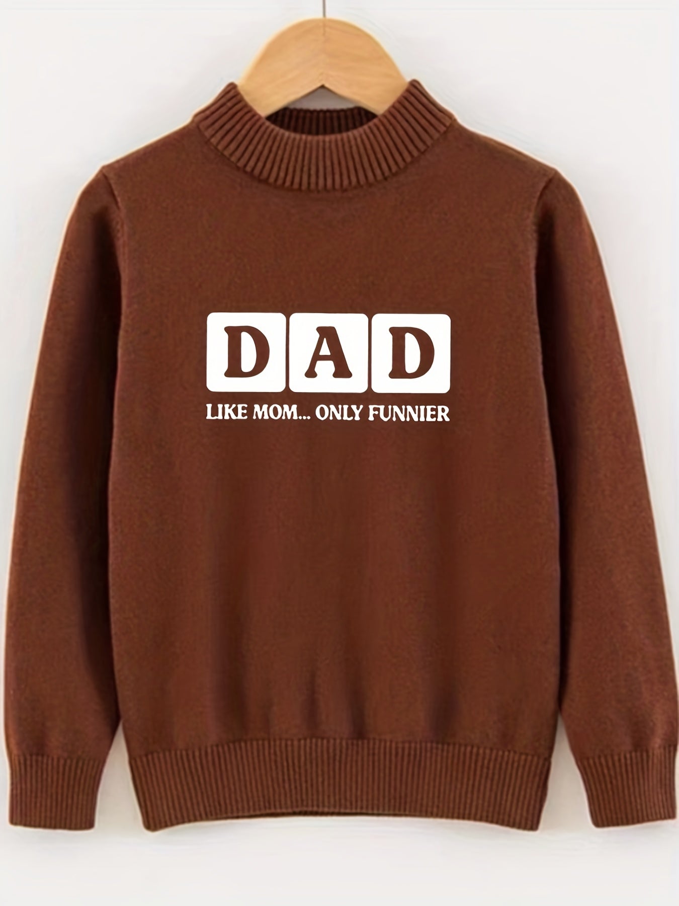 DAD Knitted Sweater Men's Crew Neck Pullover