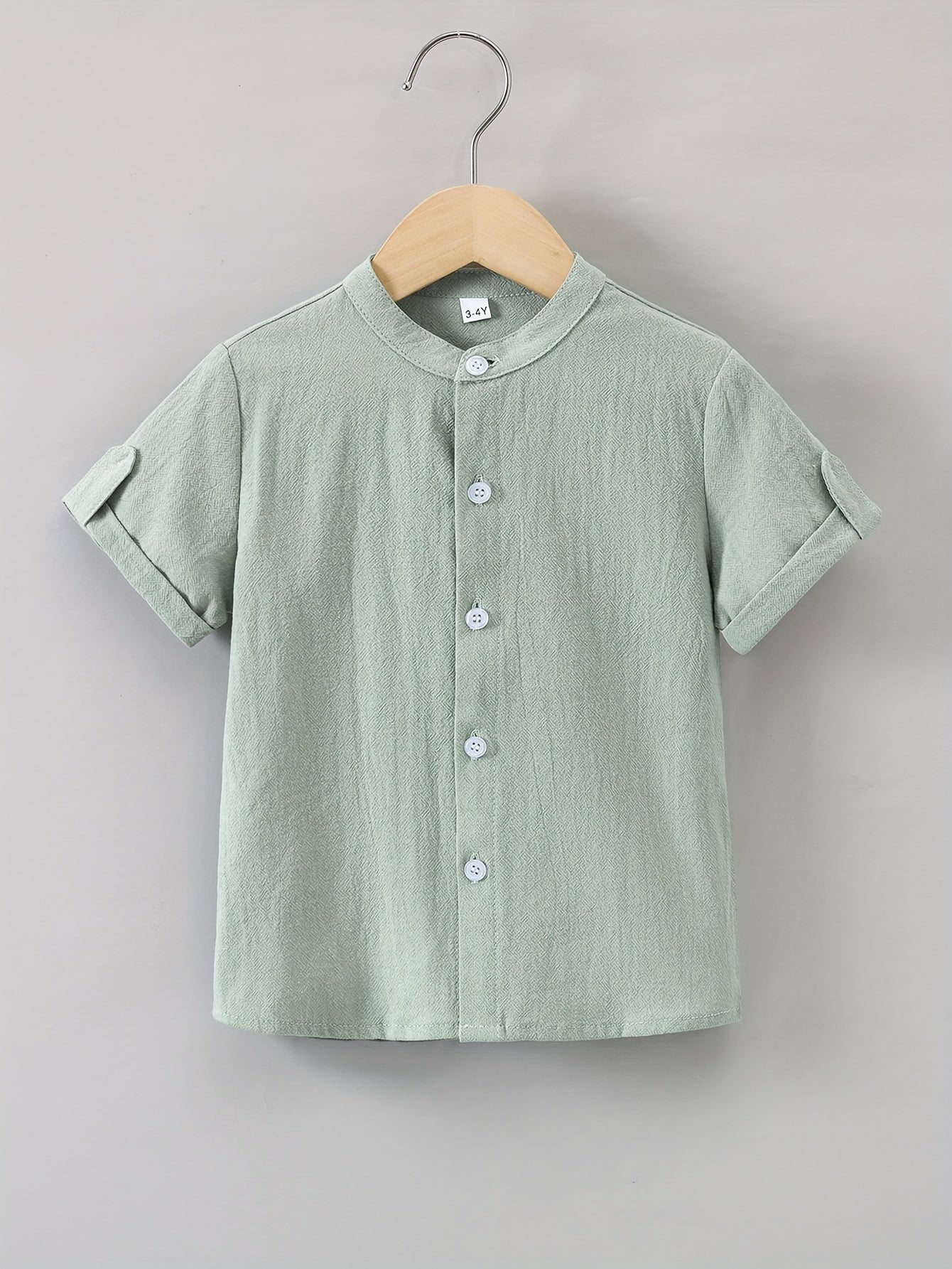Boys Plain Shirt Short Sleeve Tops For Kids Summer