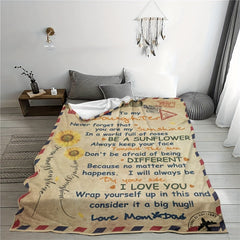 Throw Blanket From Dad And Mom To Daughter