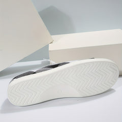 Women's Colorblock Plaid Slip On Low Round Toe Canvas Shoes