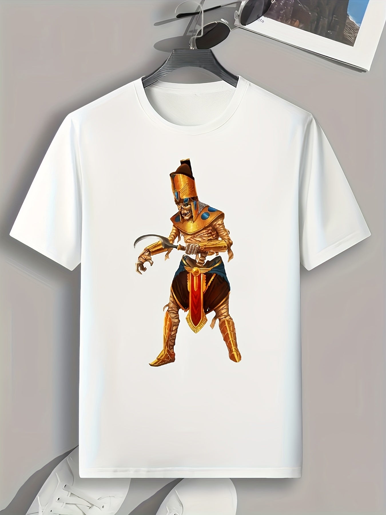 Skeleton Pattern Print Men's Sports T-shirt