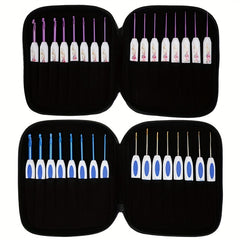 16pcs Aluminum Crochet Hooks Set Ergonomic Knitting Needle Sewing Hand DIY Craft