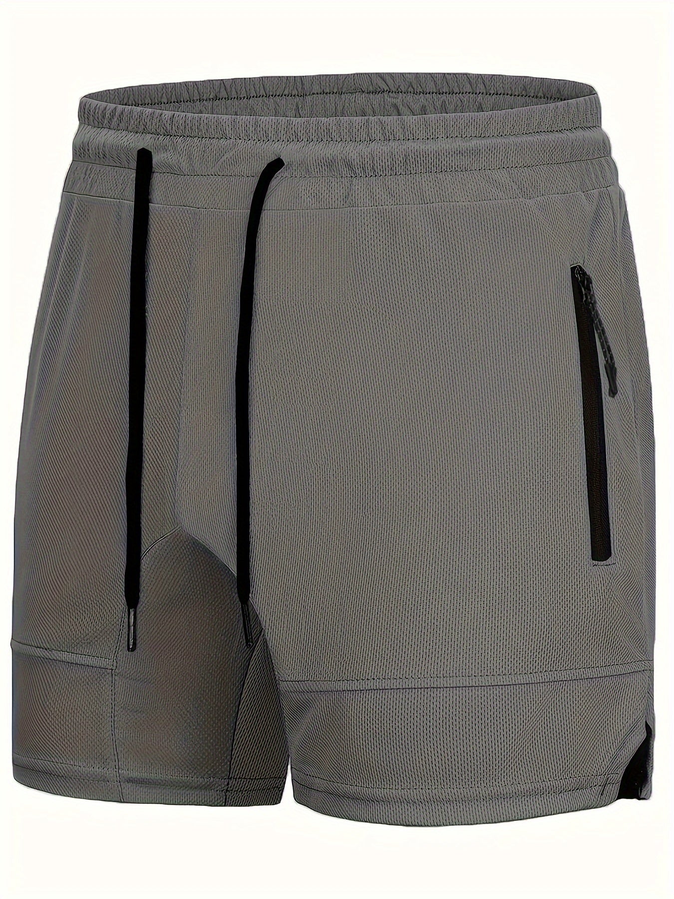 Men's Casual Active Zipper Pockets Shorts Stretch Waist Sports Shorts