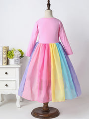 Toddler Girls Rainbow Princess Dress Spring Clothes