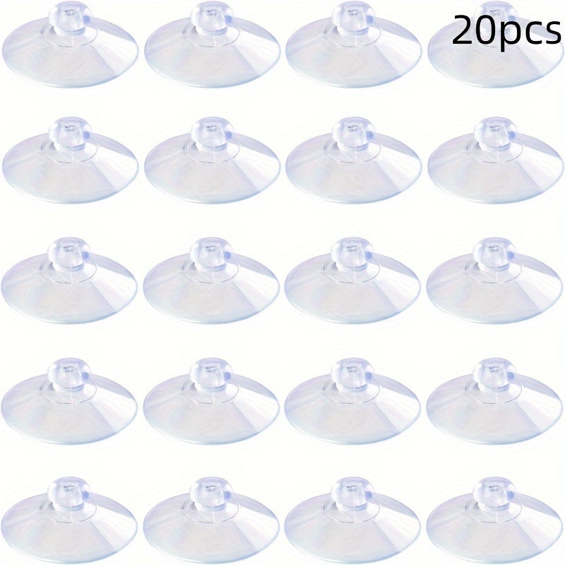 20pcs Transparent Plastic Suction Cups for Home Organization and Decoration