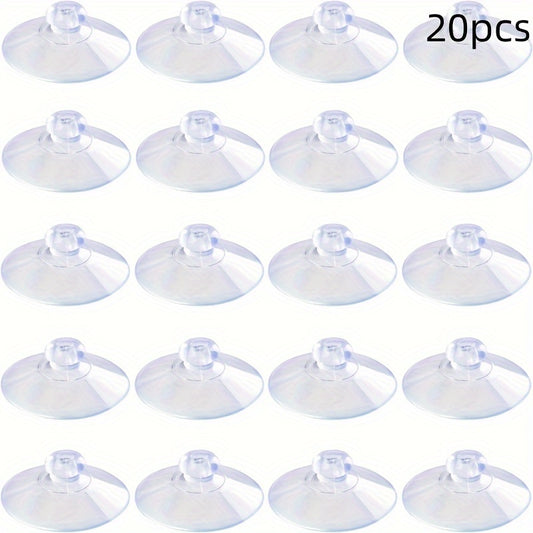 20pcs Transparent Plastic Suction Cups for Home Organization and Decoration