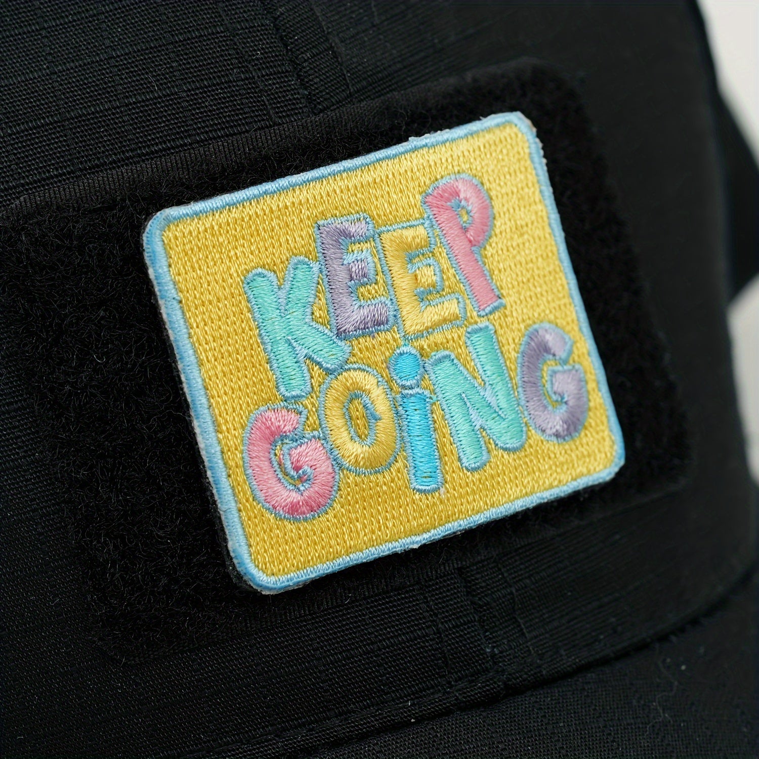 1pc Keep Going Slogan Embroidered Morale Patch PVC Applique