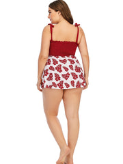Floral Print Top & Panty Swimsuit Set 2pcs