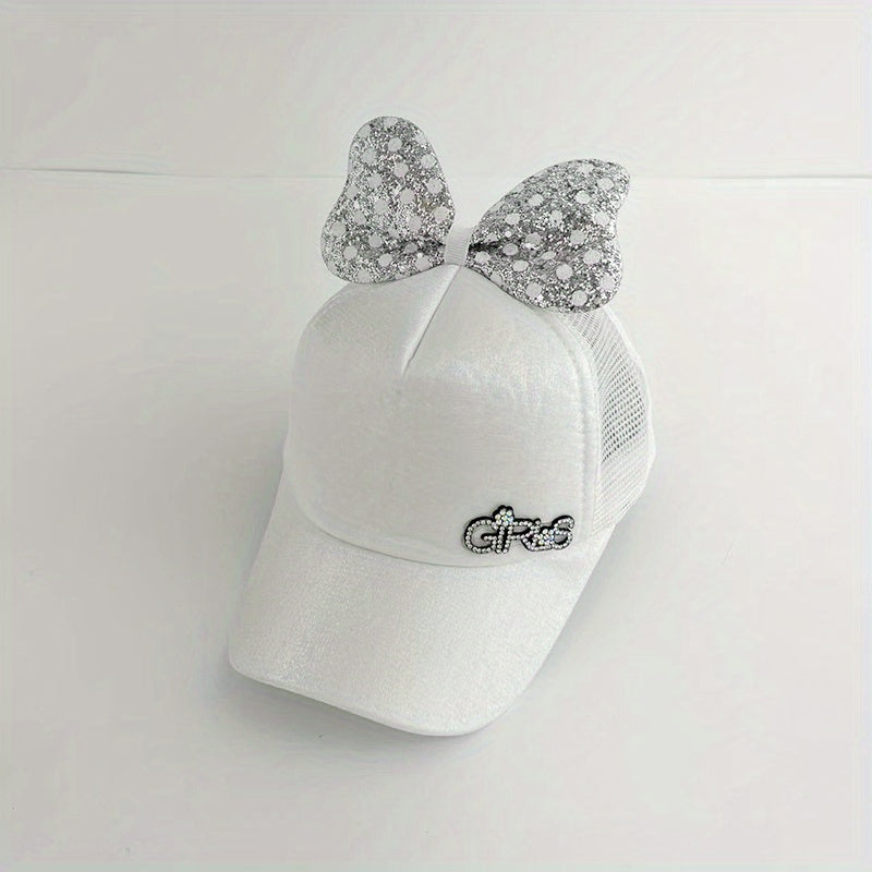 Girls' Mesh Baseball Cap Bowknot Sun Hat