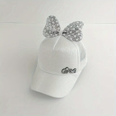 Girls' Mesh Baseball Cap Bowknot Sun Hat