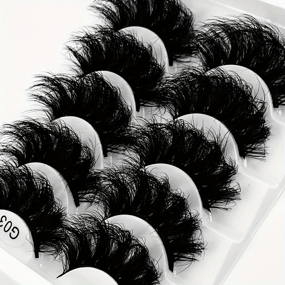 5 Pairs Crisscross Faux Mink Lashes Thick False Eyelashes Extension for Party