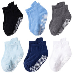 6pcs Non Slip Socks for Baby Boys - Comfortable and Stylish