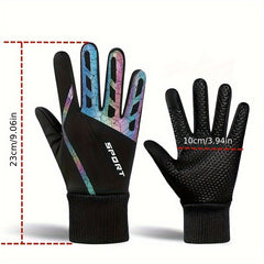 Autumn Winter Warm Touch Screen Gloves Reflective Stripe