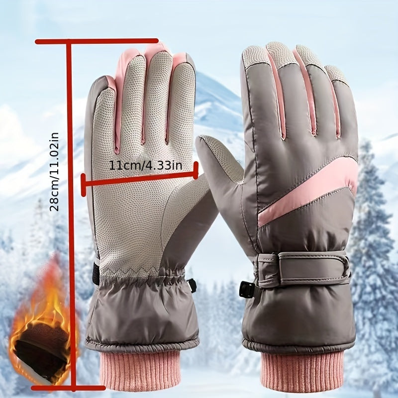 Winter Cycling Skiing Gloves Men Women Velvet Warm Windproof Waterproof