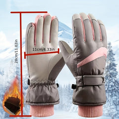 Winter Cycling Skiing Gloves Men Women Velvet Warm Windproof Waterproof