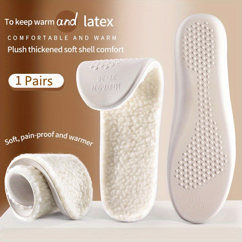 Latex Thermal Insoles for Winter Shoes, Men & Women, Breathable Pad