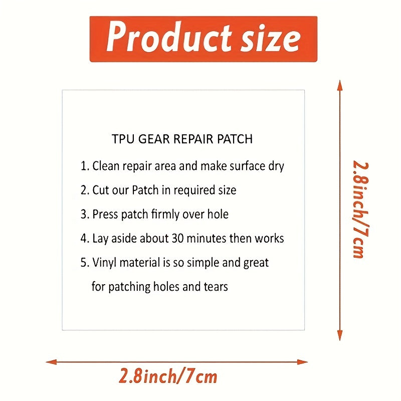 5pcs Waterproof Transparent Cloth Patches Self Adhesive Nylon Sticker