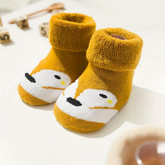 5 Pairs Baby Girls Cartoon Pattern Socks - Winter Toddler Floor Socks