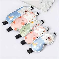 Cartoon Animal Eye Mask Blackout Soft Adjustable Blindfold Nap Travel Rest