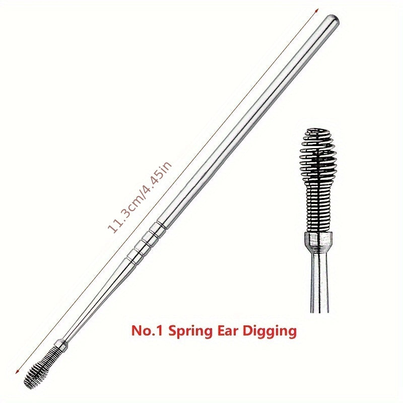 5pc Ear Picking Tool Set Spiral Spring Spoon