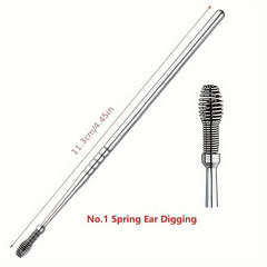 5pc Ear Picking Tool Set Spiral Spring Spoon