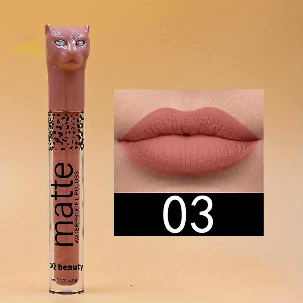 Leopard Lip Gloss Matte Non-stick Lip Glaze Makeup 12 Colors