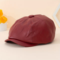Adjustable Unisex Leather Peaked Cap for Outdoor Sport
