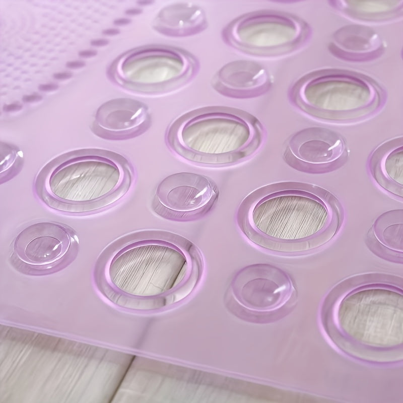 Anti-Slip Shower Stall Mat With Drain Holes & Suction Cup