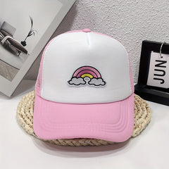 Candy Rainbow Baseball Cap Patch Trucker Hat for Women
