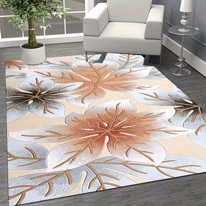 Large Soft Area Rug Anti Fatigue Shaggy Floor Carpet Maple Leaf Area Rugs