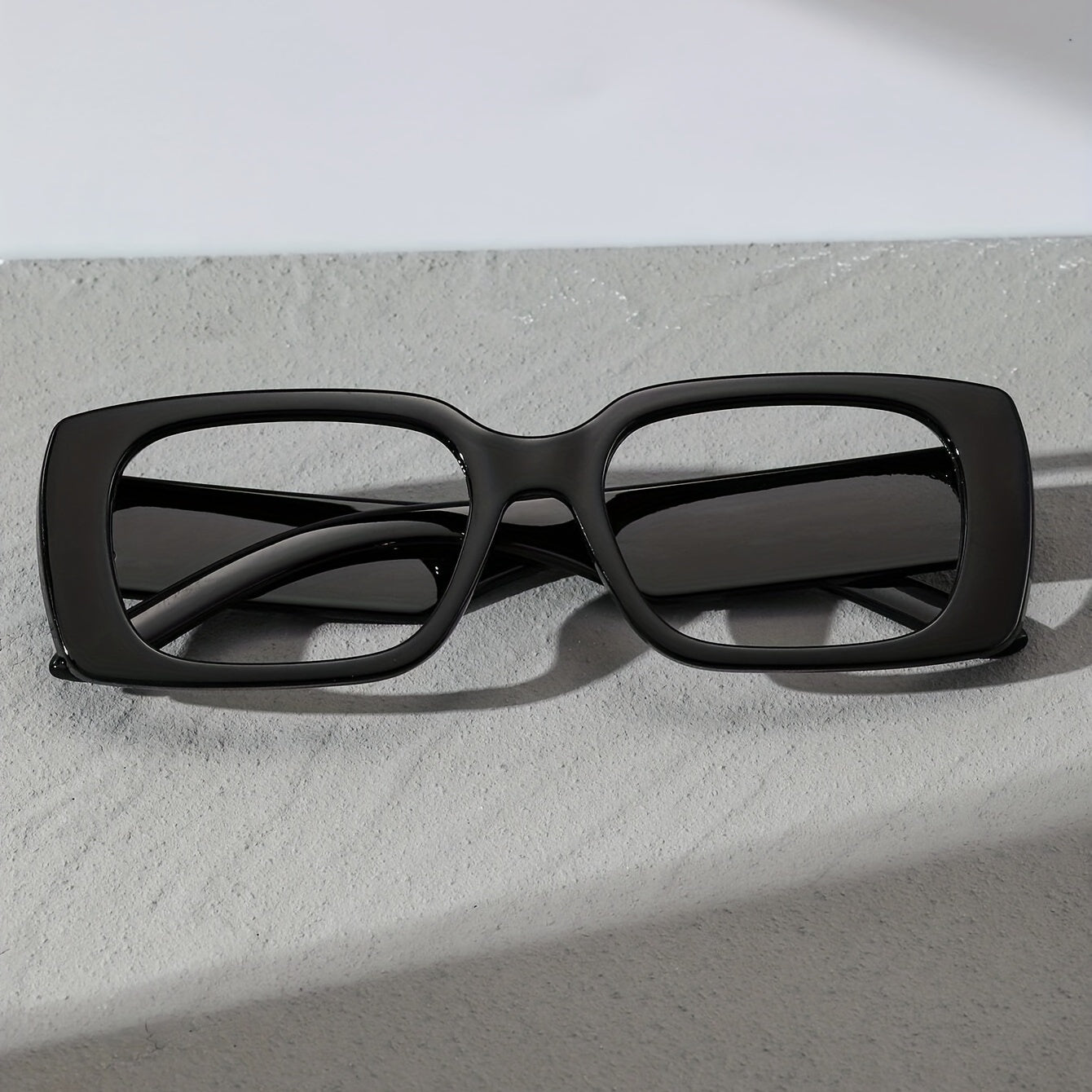 Minimalist Square Frame Clear Lens Glasses Decorative Anti Light Eyewear