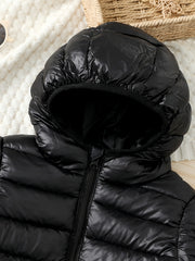 Boys Winter Hooded Coat Cotton Padded Light Warm Jacket