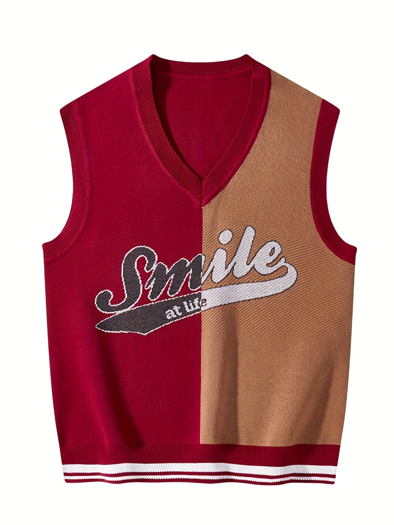 Men's V Neck Smile Pattern Vest Couple Clothes