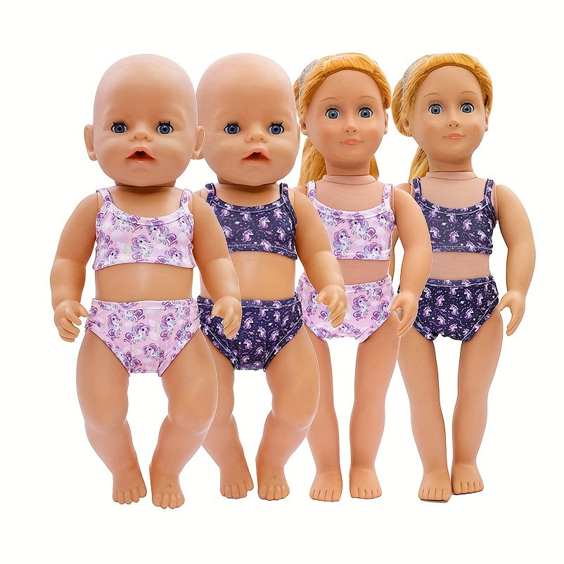 Unicorn Swimsuit for 18" Dolls Pink Purple Soft Fabric