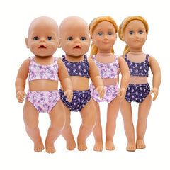 Unicorn Swimsuit for 18" Dolls Pink Purple Soft Fabric